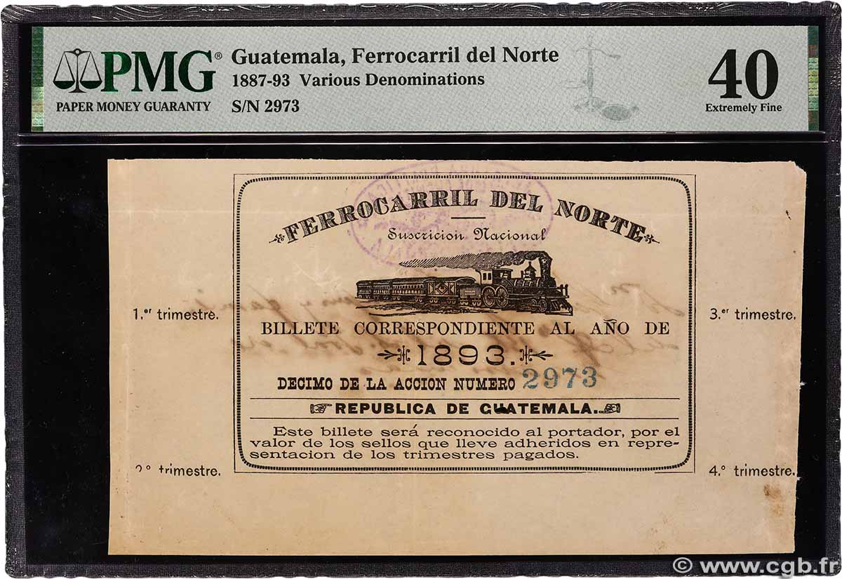 1 Peso Spécimen GUATEMALA  1893 P.- q.SPL