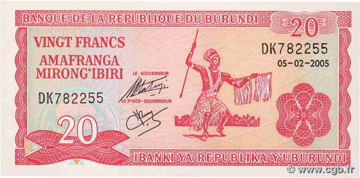 20 Francs BURUNDI  2005 P.27d UNC