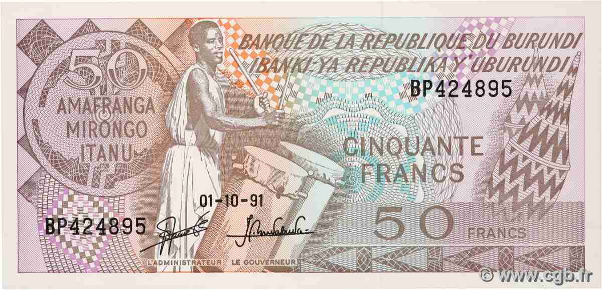 50 Francs BURUNDI  1991 P.28c UNC
