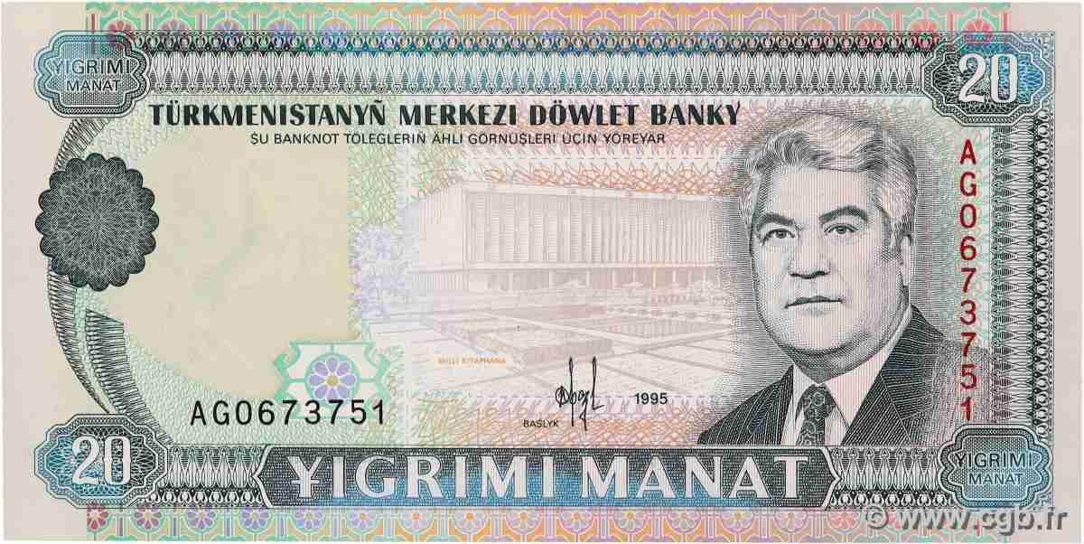 20 Manat TURKMENISTAN  1995 P.04b ST