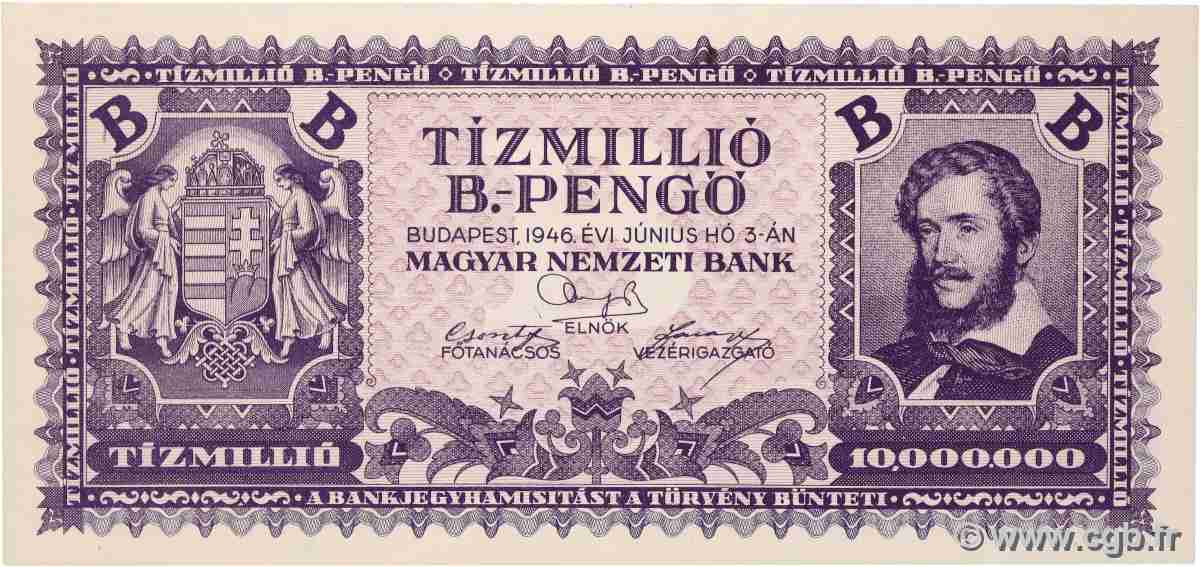 10 Millions B-Pengo HUNGARY  1946 P.135 UNC-