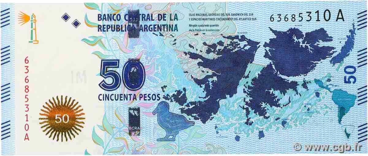 50 Pesos ARGENTINA  2015 P.362 q.FDC