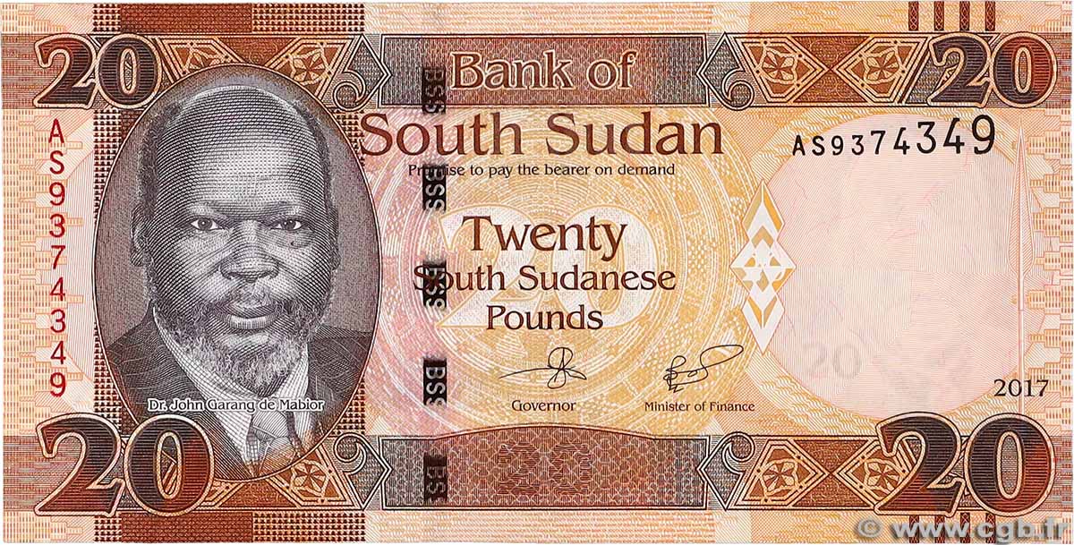20 Pounds SÜDSUDAN  2017 P.13c ST