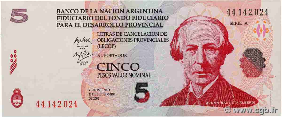 5 Pesos Valor Nominal ARGENTINA  2006 PS.-- FDC