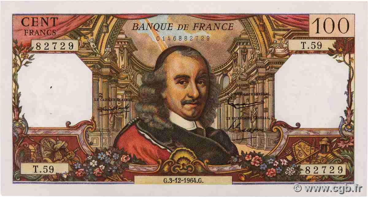 100 Francs CORNEILLE FRANCE  1964 F.65.05 SPL