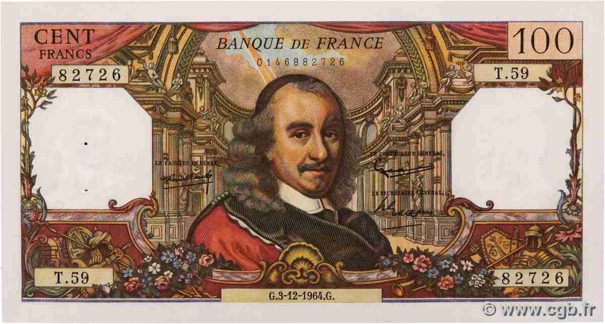 100 Francs CORNEILLE FRANCE  1964 F.65.05 SPL