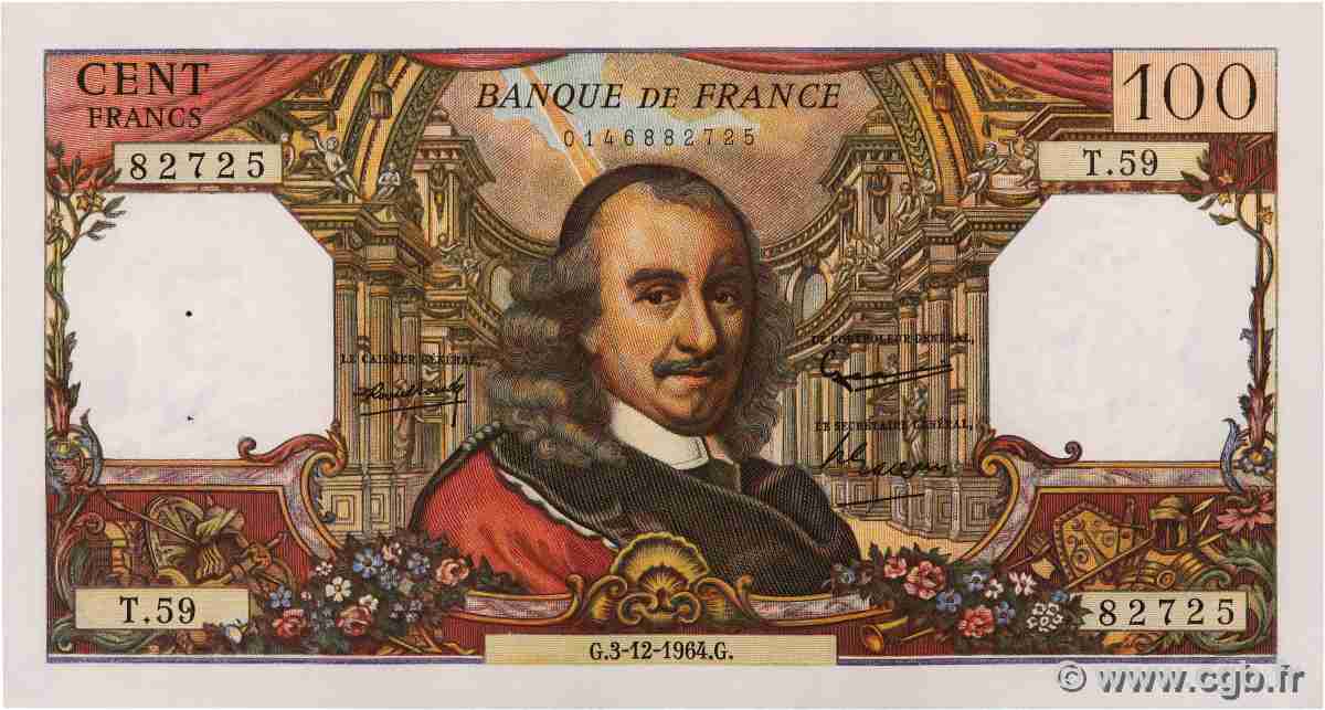 100 Francs CORNEILLE FRANCE  1964 F.65.05 SPL