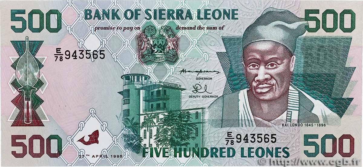 500 Leones SIERRA LEONE  1995 P.23a FDC