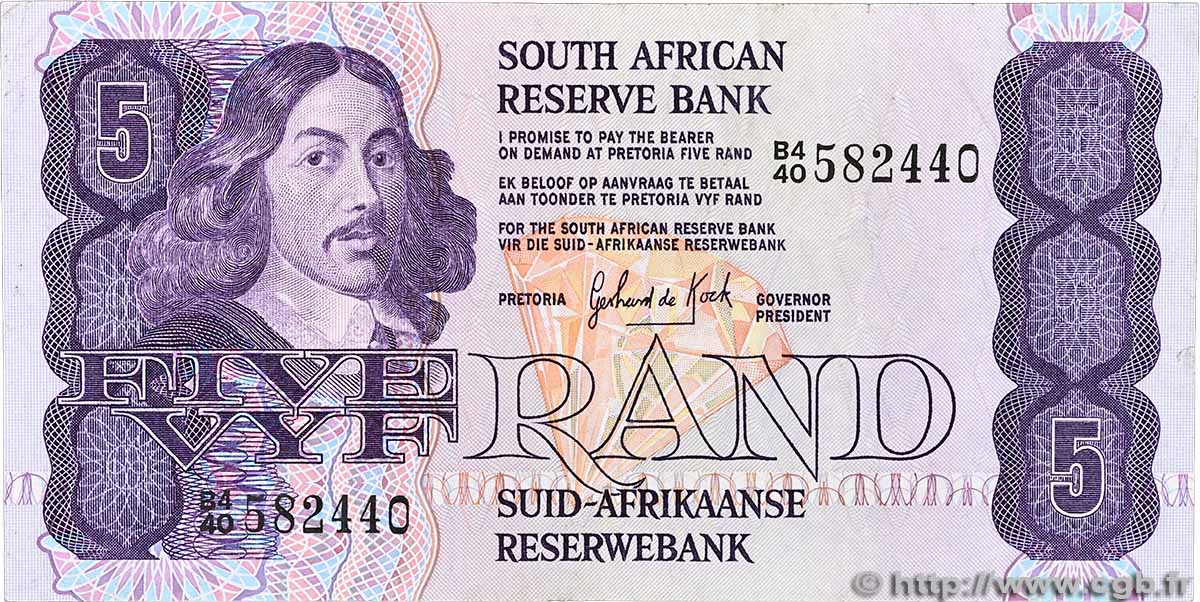5 Rand SUDAFRICA  1981 P.119c BB