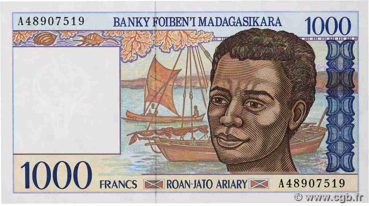 1000 Francs - 200 Ariary MADAGASKAR  1994 P.076 fST+