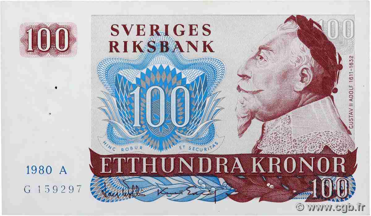 100 Kronor SUÈDE  1980 P.54c pr.SUP