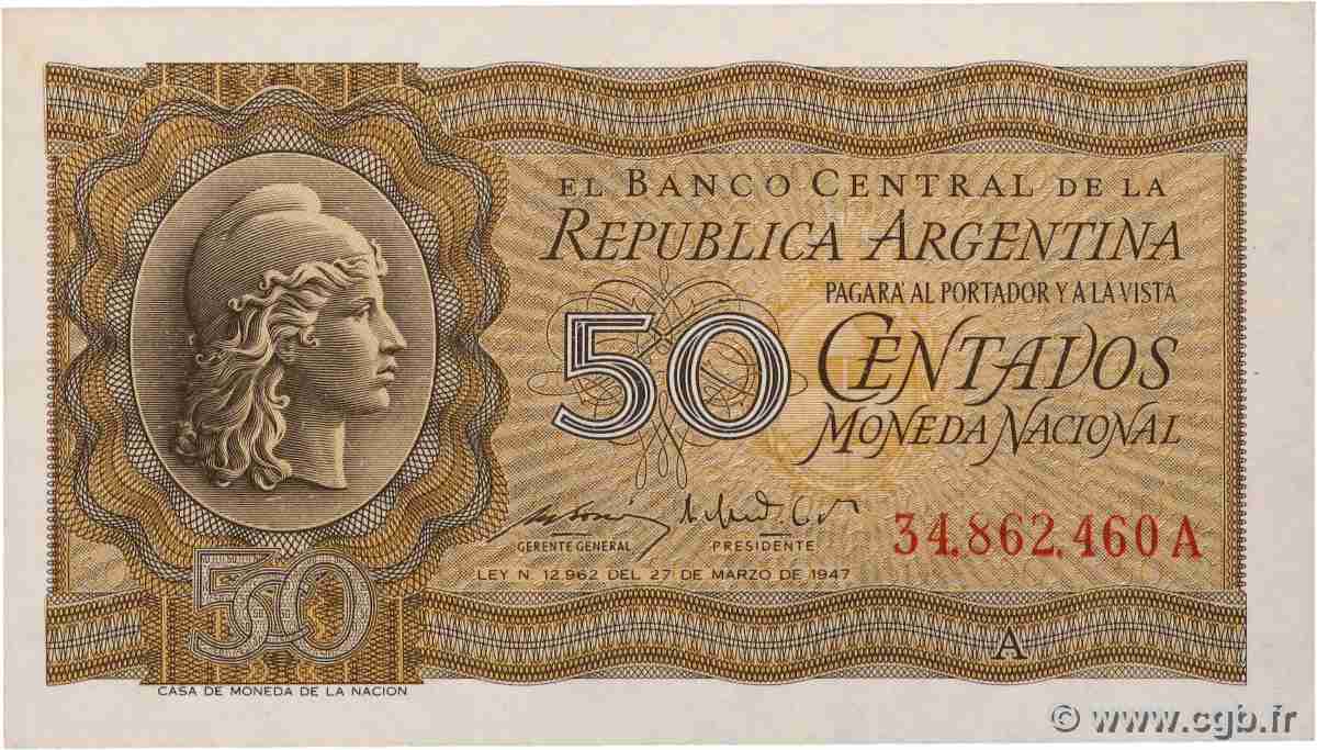 50 Centavos ARGENTINA  1951 P.261 q.FDC