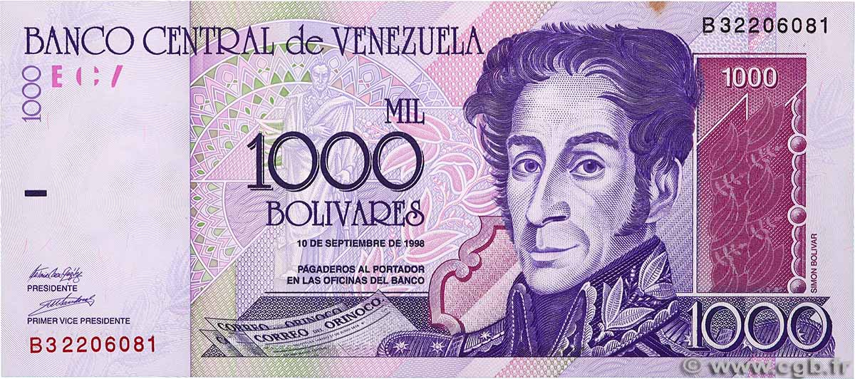 1000 Bolivares VENEZUELA  1998 P.079 q.FDC