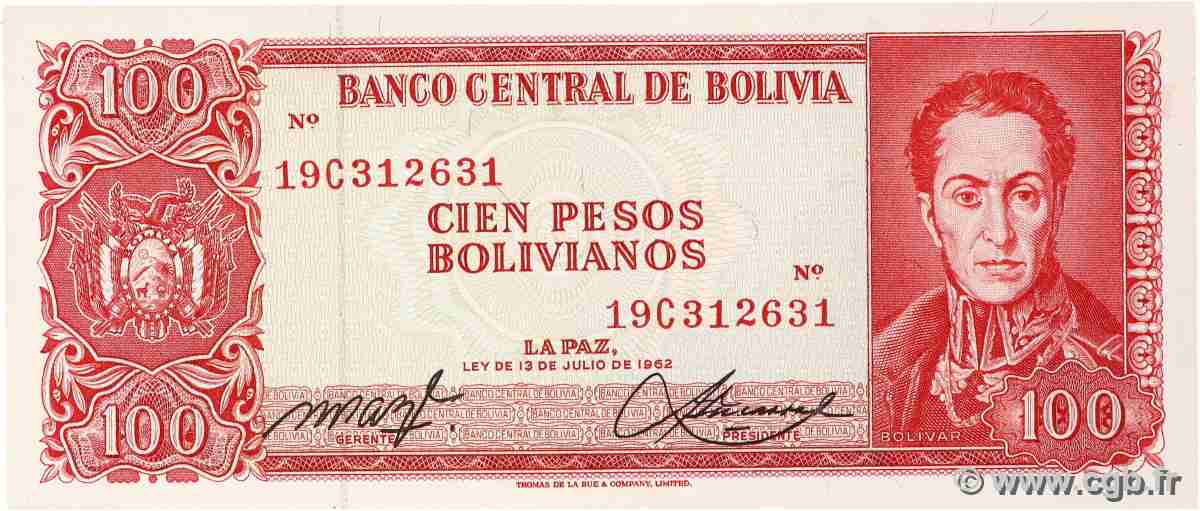 100 Pesos Bolivianos BOLIVIA  1962 P.164A FDC