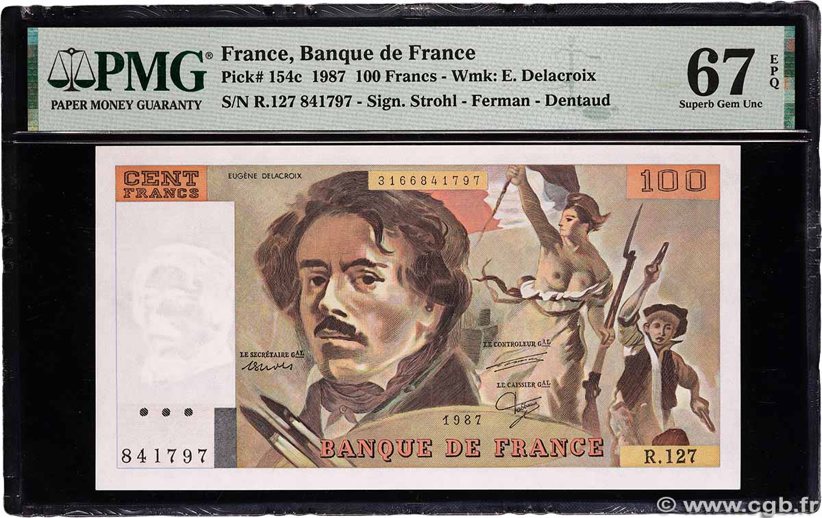 100 Francs DELACROIX modifié FRANCE  1987 F.69.11 NEUF