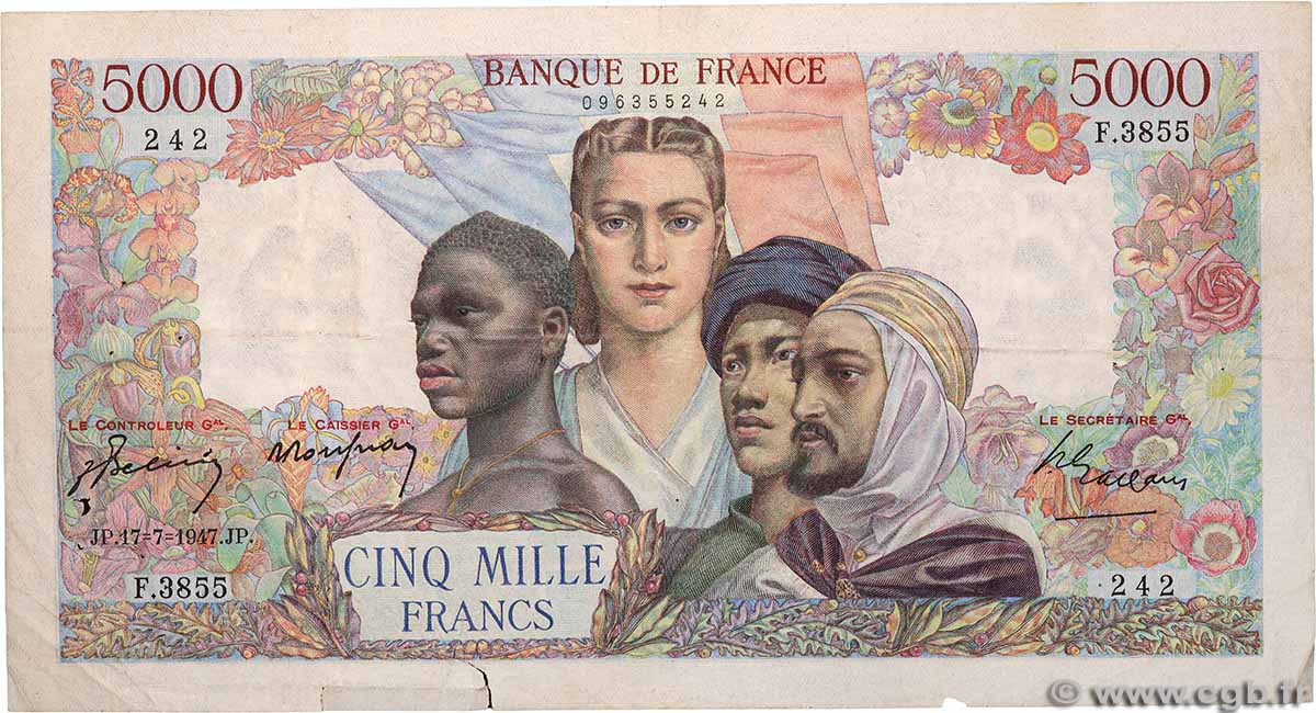 5000 Francs EMPIRE FRANÇAIS FRANCE  1947 F.47.61 TB