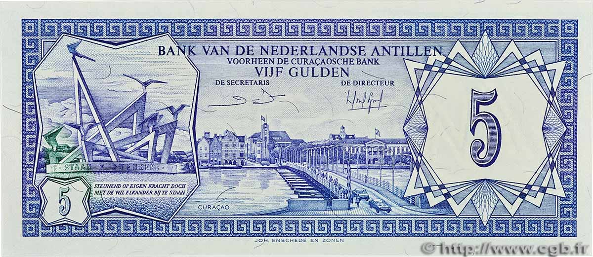 5 Gulden NETHERLANDS ANTILLES  1984 P.15b ST