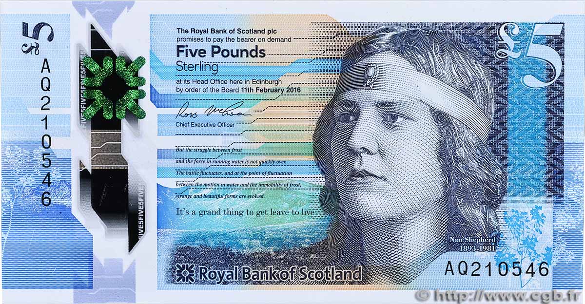 5 Pounds ÉCOSSE  2016 P.370 NEUF