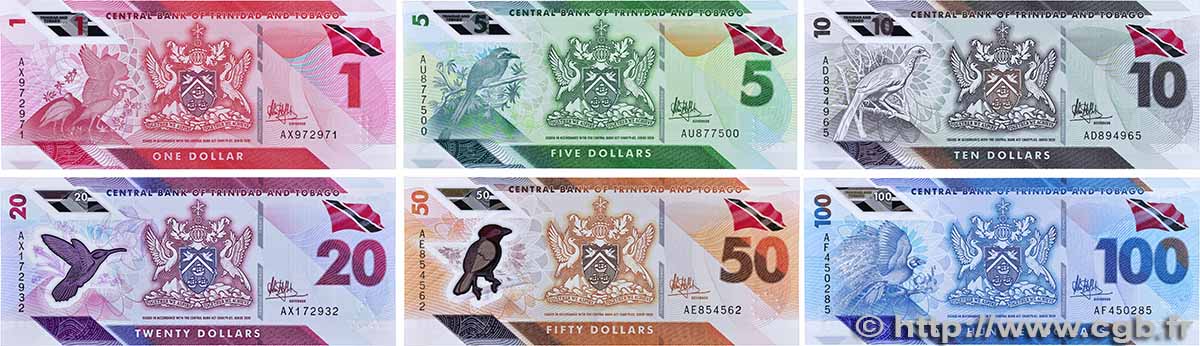 1 à 100 Dollars Lot TRINIDAD et TOBAGO  2020 P.60, P.61, P.62, P.63, P.64 et P.65 NEUF