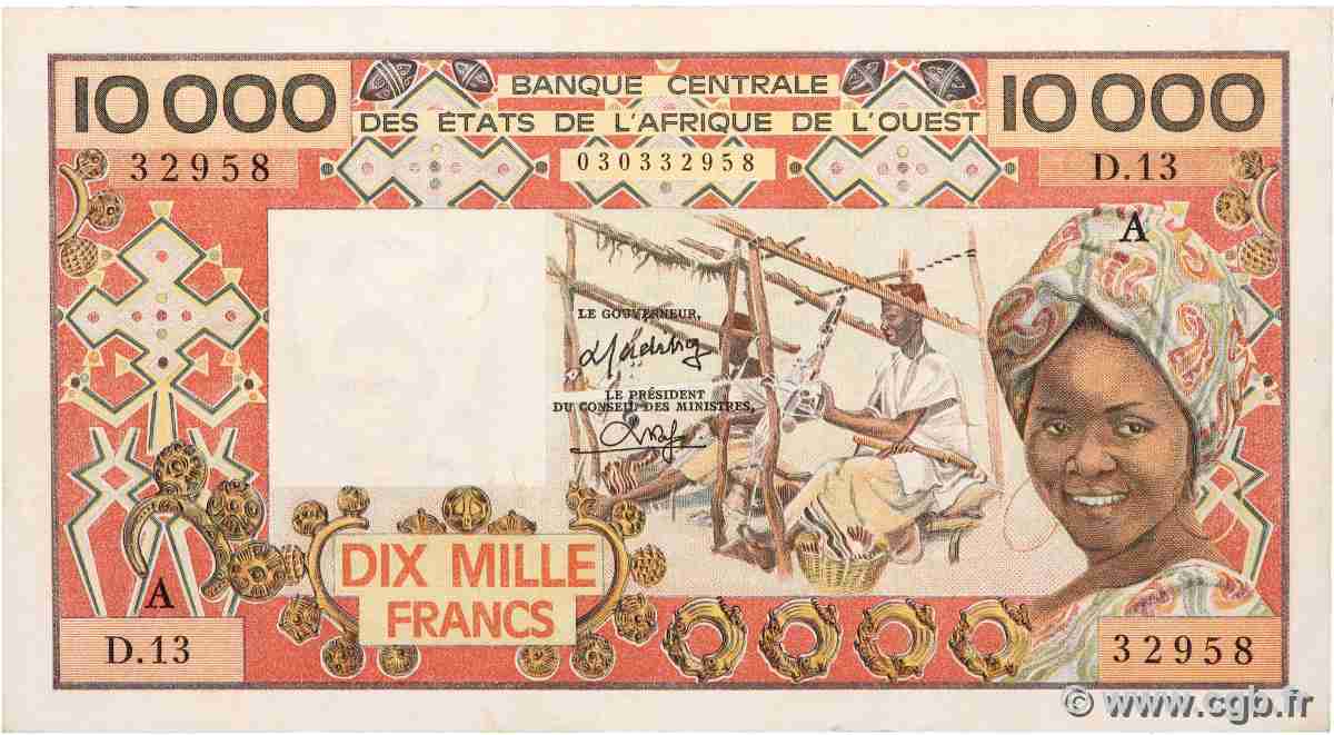 10000 Francs ÉTATS DE L&nbsp;AFRIQUE DE L&nbsp;OUEST  1980 P.109Ac TTB