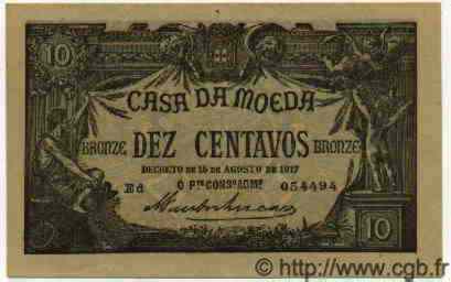 10 Centavos PORTUGAL  1917 P.039 FDC
