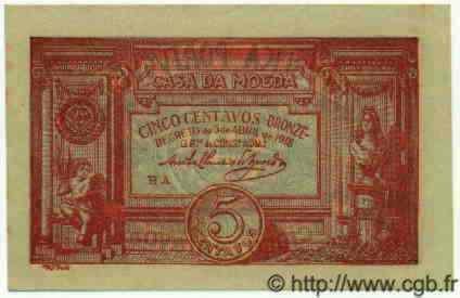 5 Centavos PORTOGALLO  1918 P.046 FDC