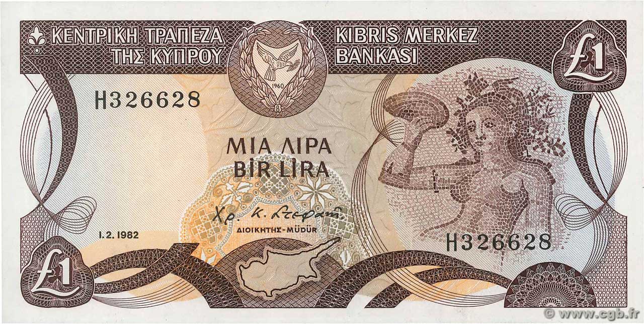 1 Pound CYPRUS  1982 P.50 UNC-