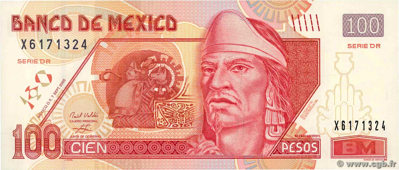 100 Pesos MEXICO  2005 P.118h UNC
