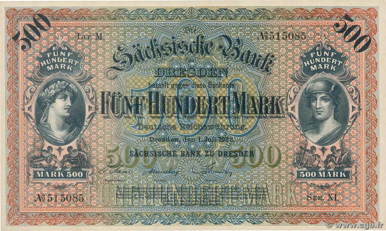 500 Mark GERMANY Dresden 1922 PS.0954b UNC
