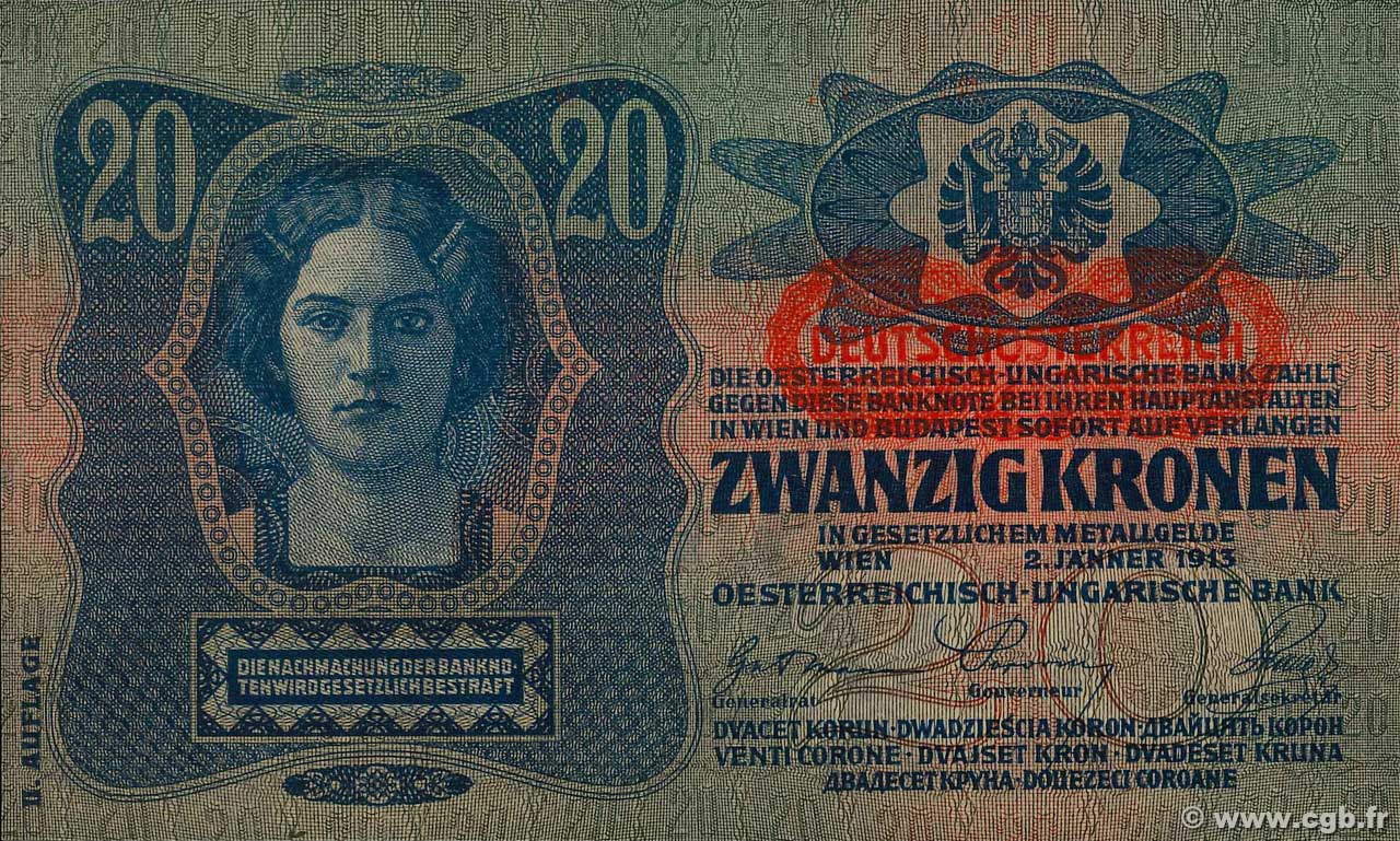 20 Kronen AUSTRIA  1919 P.053a UNC