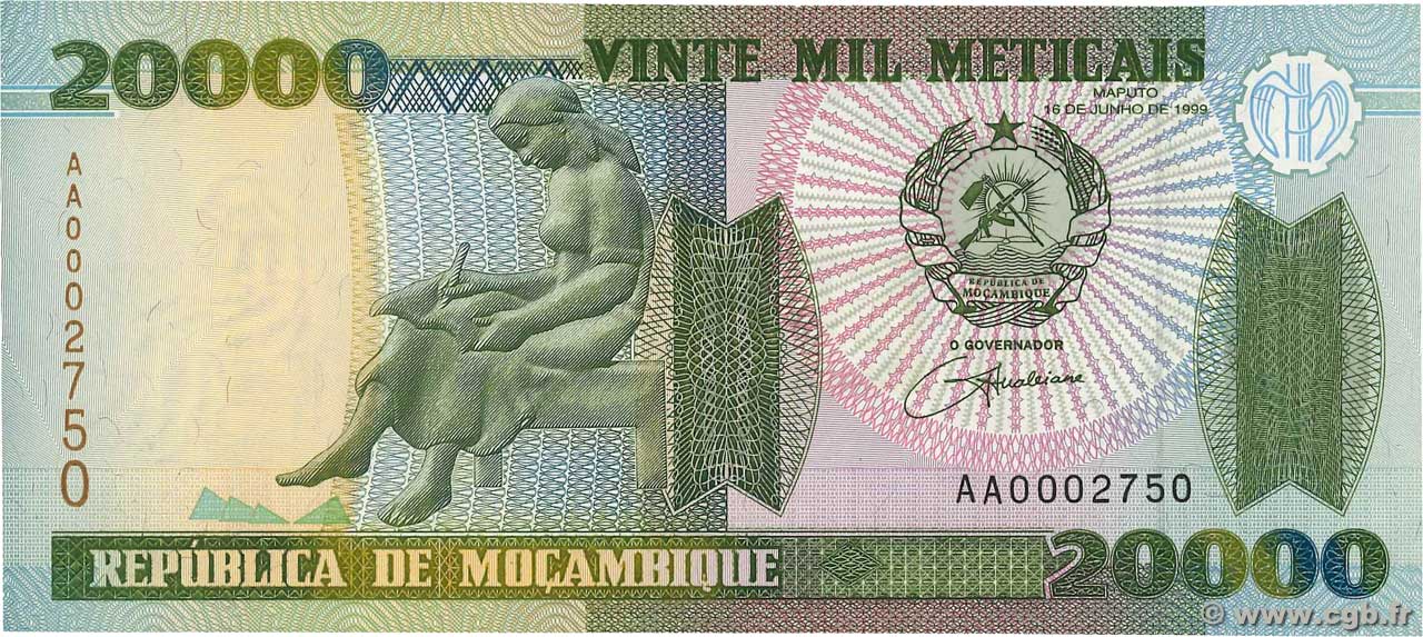 20000 Meticais MOZAMBIQUE  1999 P.140 SC+