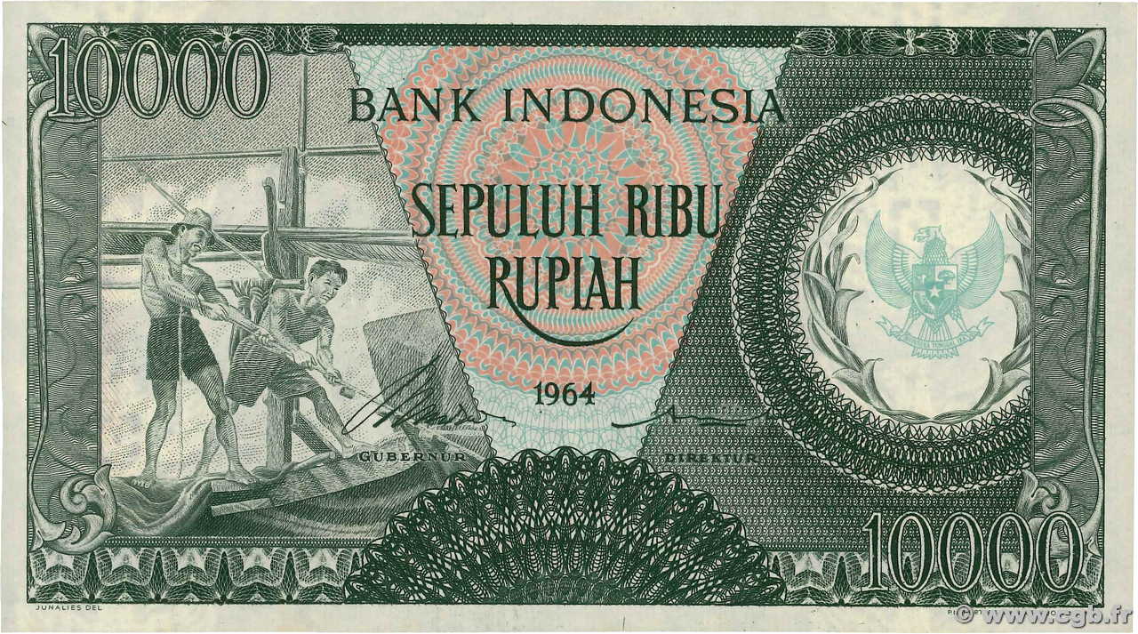 10000 Rupiah INDONÉSIE  1964 P.101b NEUF