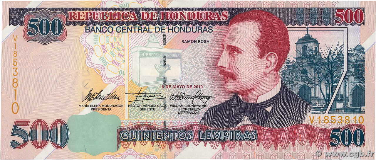500 Lempiras HONDURAS  2010 P.078h FDC