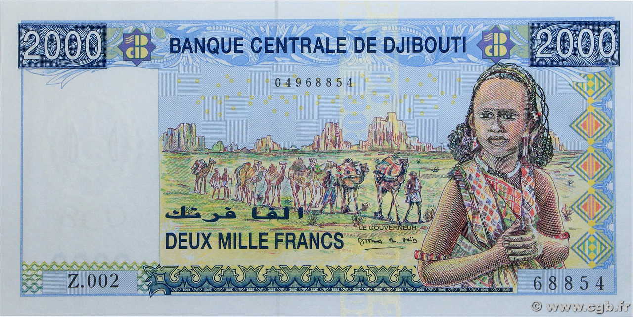 2000 Francs DJIBUTI  2008 P.43 FDC