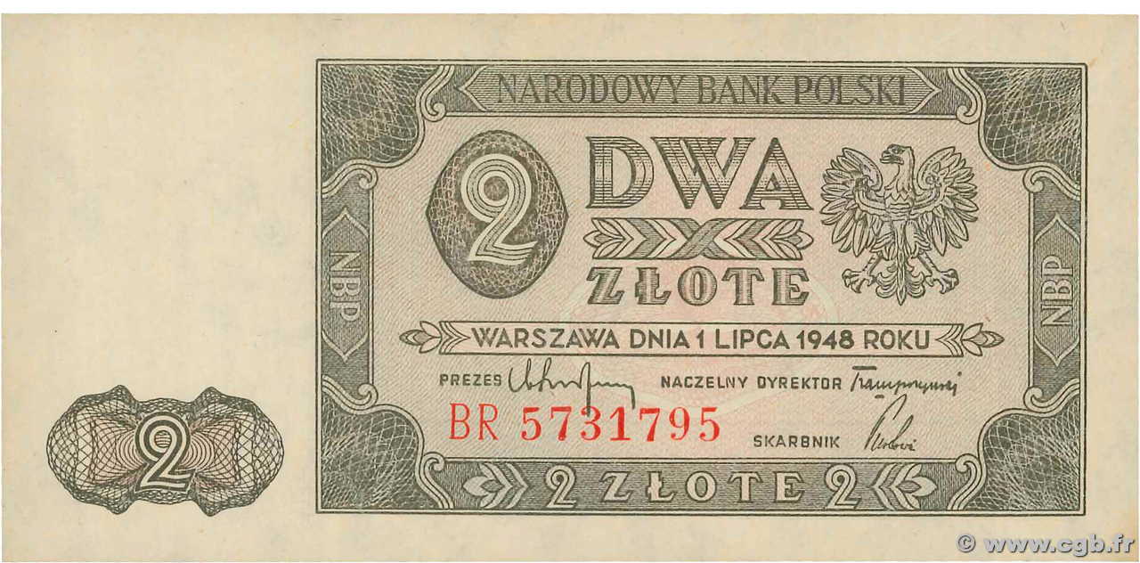 2 Zlote POLAND  1948 P.134 UNC