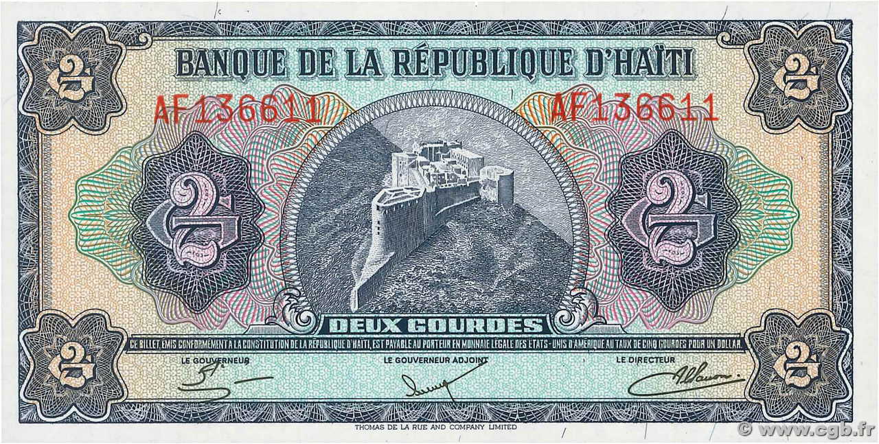 2 Gourdes HAITI  1985 P.240 UNC
