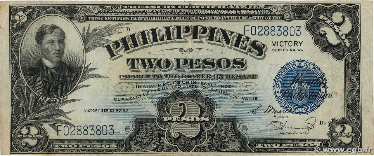 2 Pesos PHILIPPINEN  1944 P.095a SS