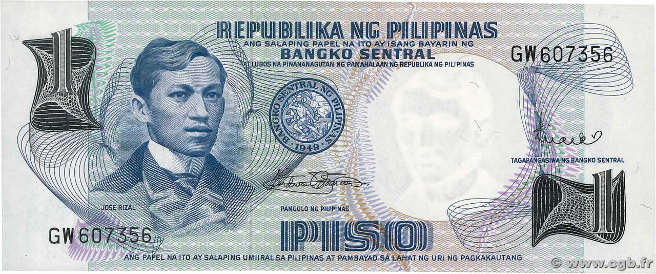 1 Piso FILIPINAS  1969 P.142b FDC