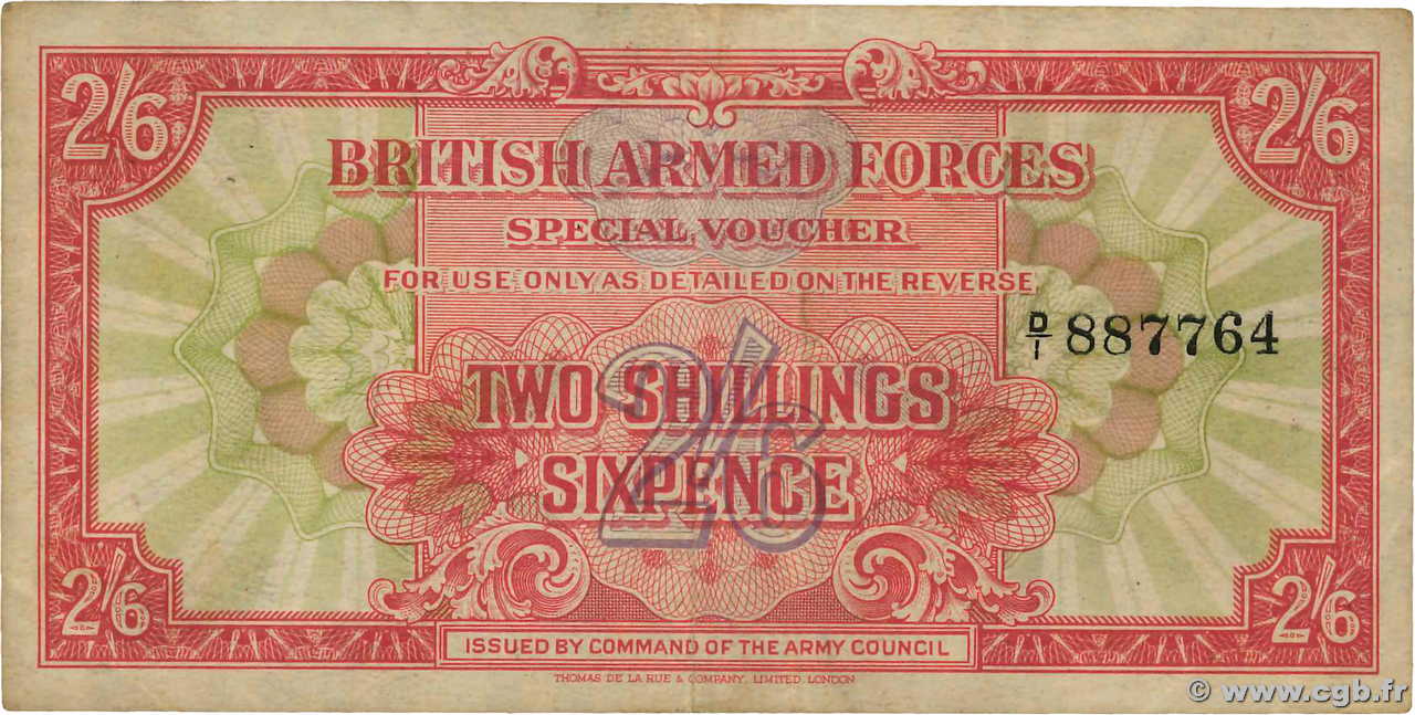 2 Shillings 6 Pence ENGLAND  1946 P.M012 VF