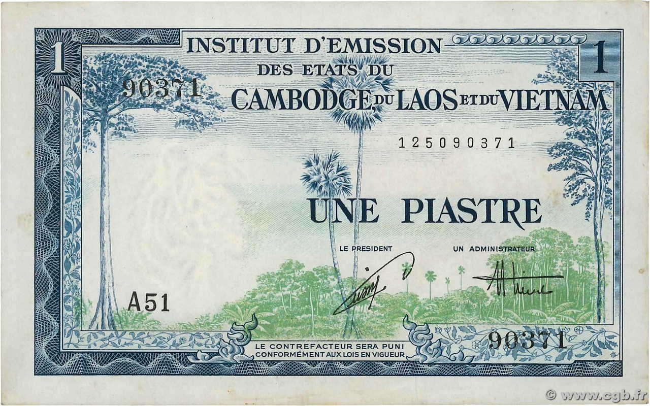 1 Piastre - 1 Dong FRANZÖSISCHE-INDOCHINA  1954 P.105 fST+