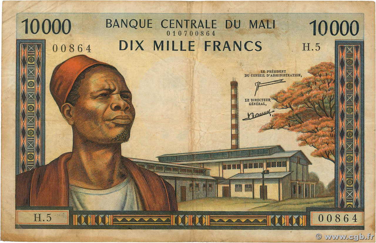 10000 Francs MALI  1973 P.15e TB
