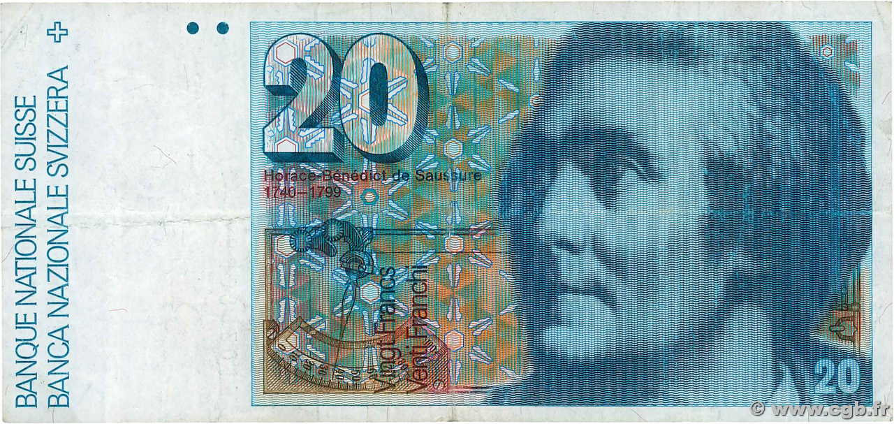 20 Francs SWITZERLAND  1978 P.54a VF