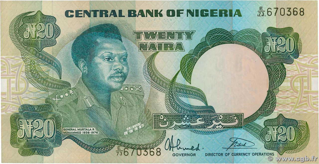 20 Naira NIGERIA  1984 P.26b UNC-