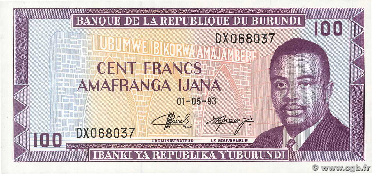 100 Francs BURUNDI  1993 P.29c UNC