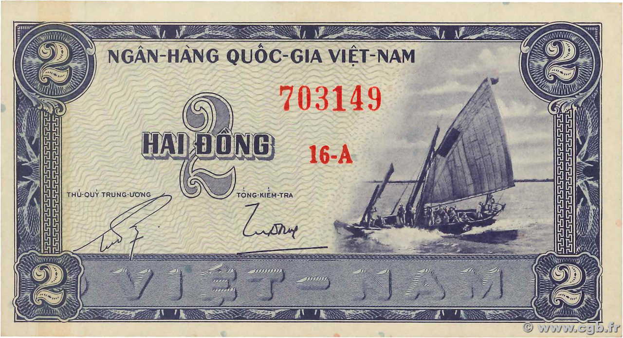 2 Dong VIETNAM DEL SUR  1955 P.12a SC+