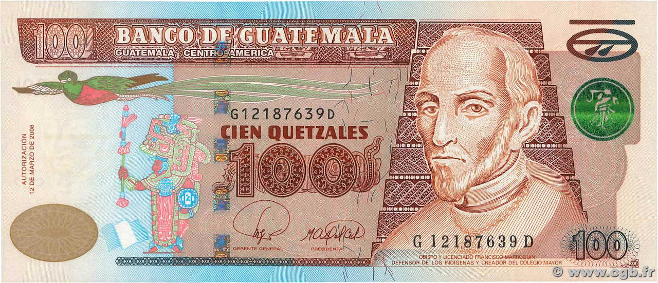 100 Quetzales GUATEMALA  2008 P.119 FDC