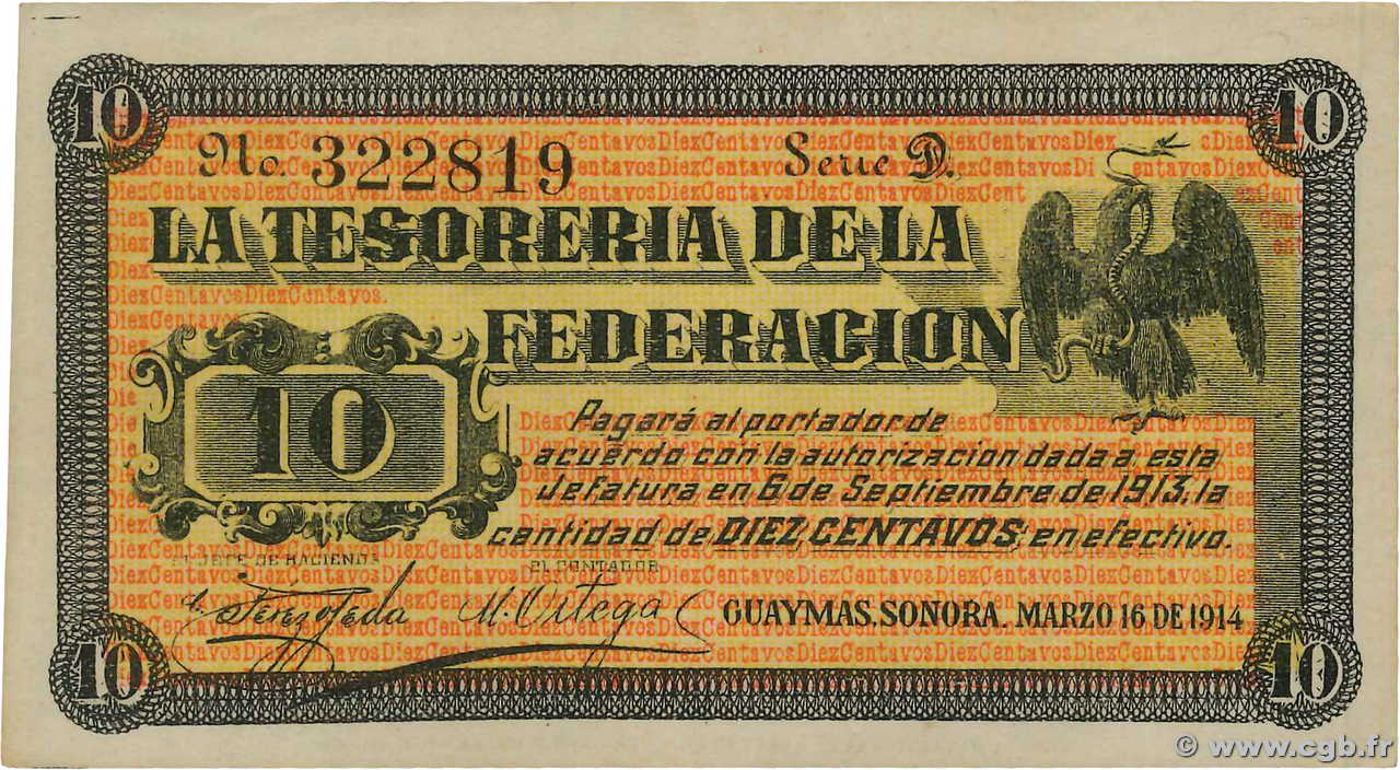 10 Centavos MEXICO Guaymas 1914 PS.1058 XF+