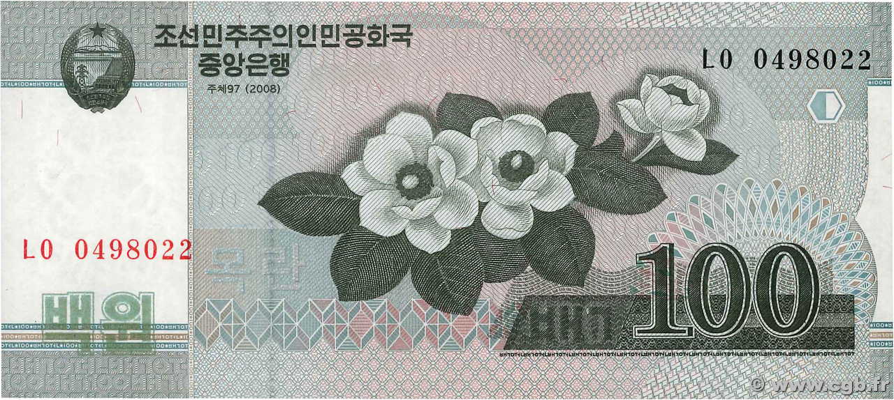 100 Won NORDKOREA  2008 P.61 ST