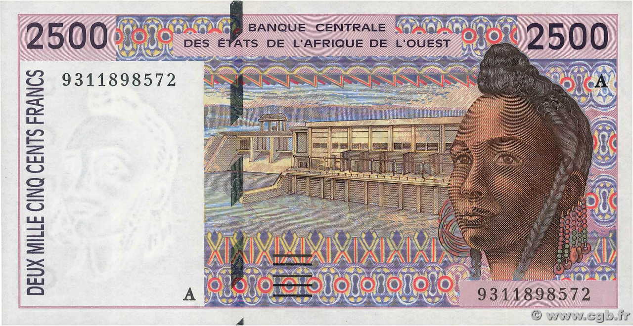 2500 Francs STATI AMERICANI AFRICANI  1993 P.112Ab AU