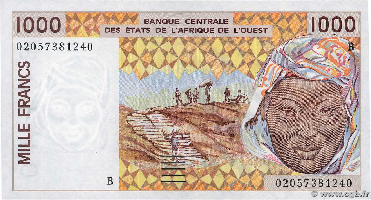 1000 Francs ÉTATS DE L AFRIQUE DE L OUEST  2002 P.211Bm NEUF